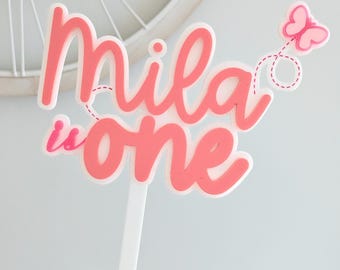 Personalised Butterfly Bug Birthday Cake Topper (15cm)