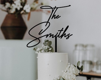 Personalised Wedding Cake Topper | Custom Acrylic Initials Plaque