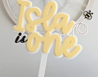 Personalized Bumble Bee Birthday Cake Topper (15cm)