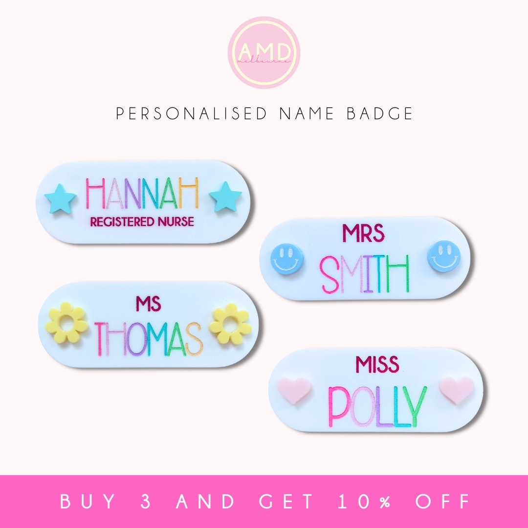 Custom Medical Name Tag Office Supplies Glitter Acrylic RN Badge Buddy For Badge  Reel Accessories Nurse Badge Card - AliExpress