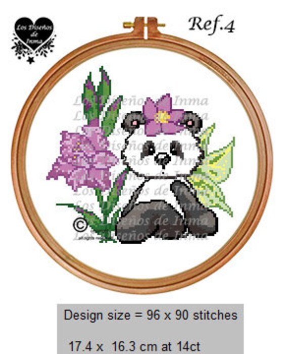 Bebe Diagramme Au Point De Croix Point De Croix Ours Panda Etsy Canada