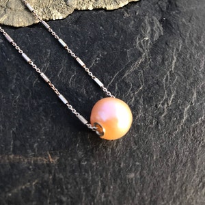 Edison Pearl Necklace on Sterling Silver Chain // Minimalist Jewelry
