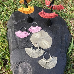 Colorful Macrame Earrings // Stainless Steel // Maui Made