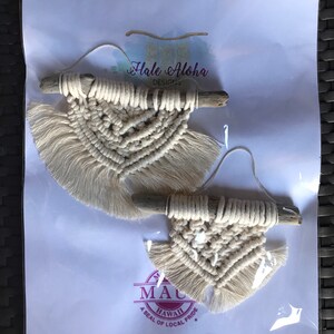 Mini Macrame Ornaments | Handmade Fairy House Decor | Boho Christmas Decor | Small Macrame Wall Art | Beach Driftwood Hanging