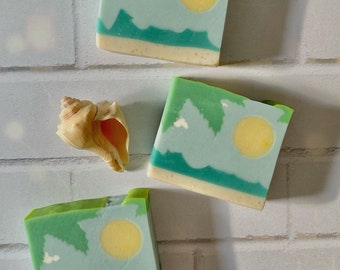 Beachwalk Bliss | Cold Process Soap with Coconut Milk + Shea Butter | Gift for her | Luxury Vegan Soap