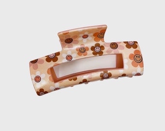 Hair Clip | Smiley Flowers | Cute Women’s Hair Accessory | Retro Style