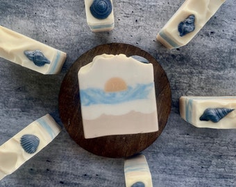 Coastal Sunrise | Vegan Coconut Milk Soap with Shea Butter | Unique Artisan Soap Bar | Spa Relax Self Care Ocean Beach