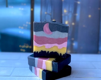 Pink Moon | Soap Bar | With Coconut Milk + Shea Butter | Vegan Cold Process