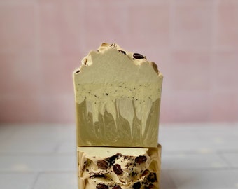 Coffee Shop | Vegan Coconut Milk Soap with Shea Butter | Unique Artisan Soap Bar | Paris Cafe Coffee Lovers Soap
