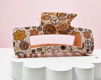 Hair Clip | Peace, Love, & Disco | Cute Women’s Hair Accessory | Retro Style