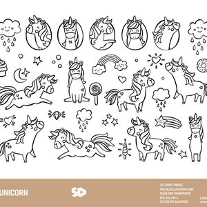 Unicorn clipart bundel, regenboog clip art digitale stempel, dieren tekenen vector, png jpeg SVG DXF EPS. Diamant sterren illustratie. Commercieel gebruik