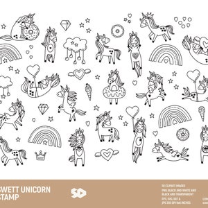 Zoete eenhoorn clipart bundel, regenboog clip art digitale stempel, sterren tekenen vector, png jpeg SVG DXF EPS. Donutsillustratie. Commercieel gebruik.