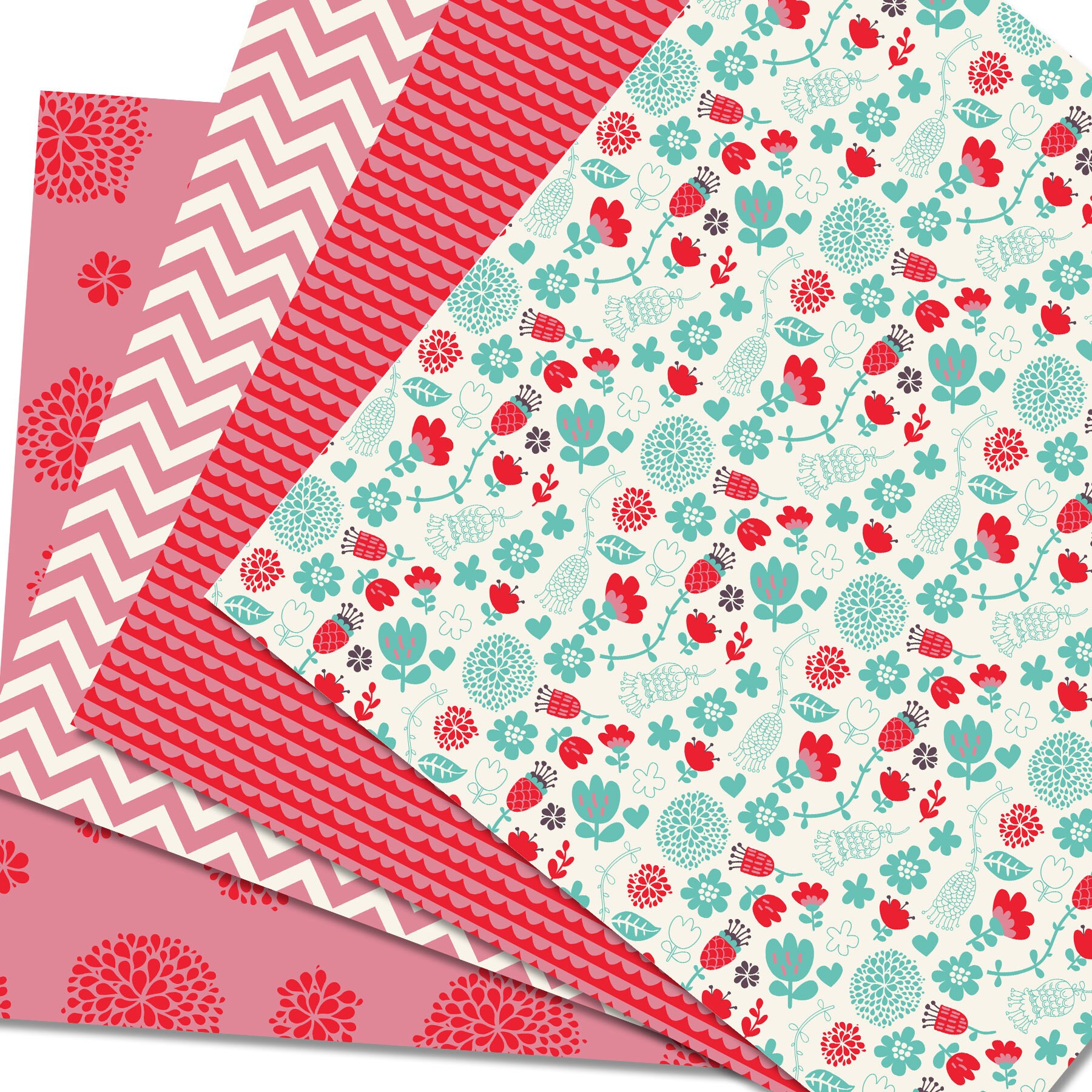 Happy Owls Digital Paper Pack, Owl Scrapbook Pages, Floral Patterns ...
