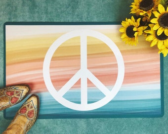Peace Sign Doormat Etsy