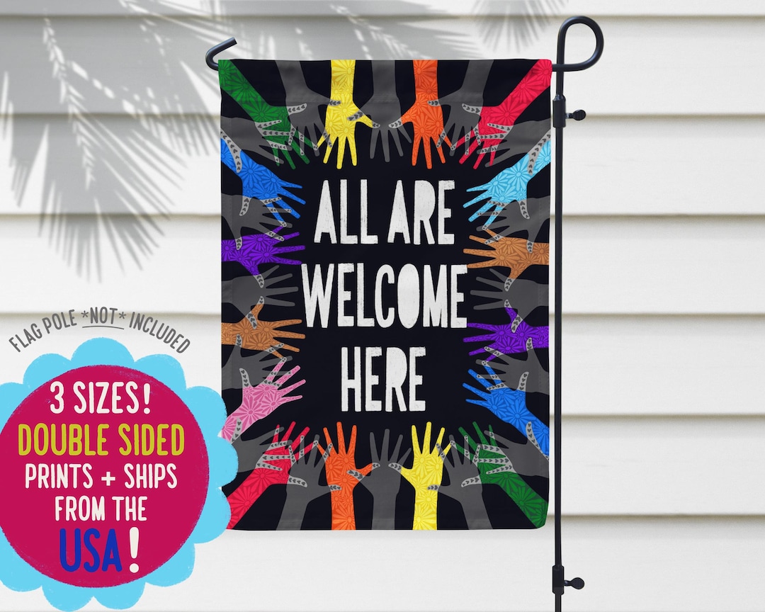 All Are Welcome Here Flag: LGBTQ Pride Garden Decor - Etsy