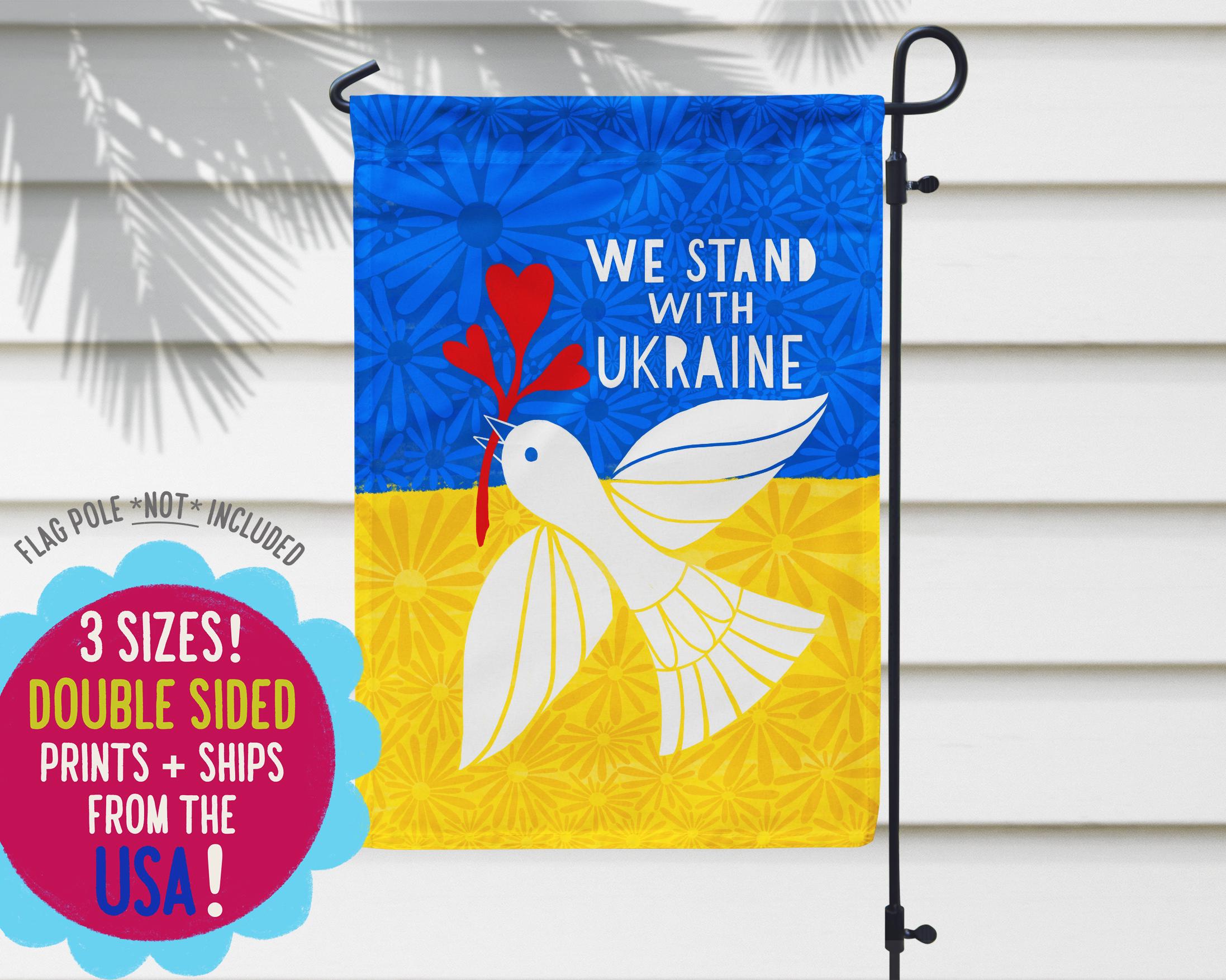 TheCardZoo We Stand With Ukraine Solidarity Flag Colours Bunting – Personalise