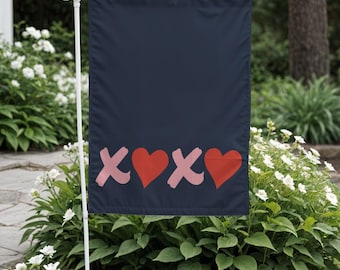 XOXO Herz Garten Flagge - Moderne Liebe Porch Decor