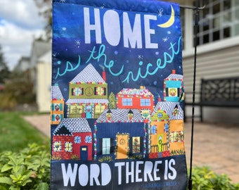 Cozy Holiday Homes Garden Flag, Christmas Flag, Christmas Quote, Winter Flag, Original Yard Art, Holiday Welcome Sign, Gift for Her Under 20