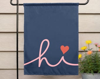 Hallo moderne Gartenfahne | Herz Haus Banner Veranda Dekor