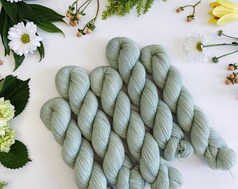 Hand Dyed Yarn • Color No. 37 Light Sage • Natural Merino/Nylon Blend Yarn  For Knitting or Crochet