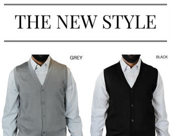 Men's Solid Color Cardigan Sweater Vest