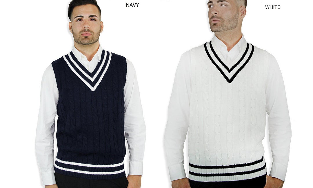 ORANDESIGNE Pull Homme Sans Manches Col V Tricot Chaud - Gilet Hiver Décontracté