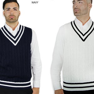 Men&#39;s Cable Cricket Sweater Vest