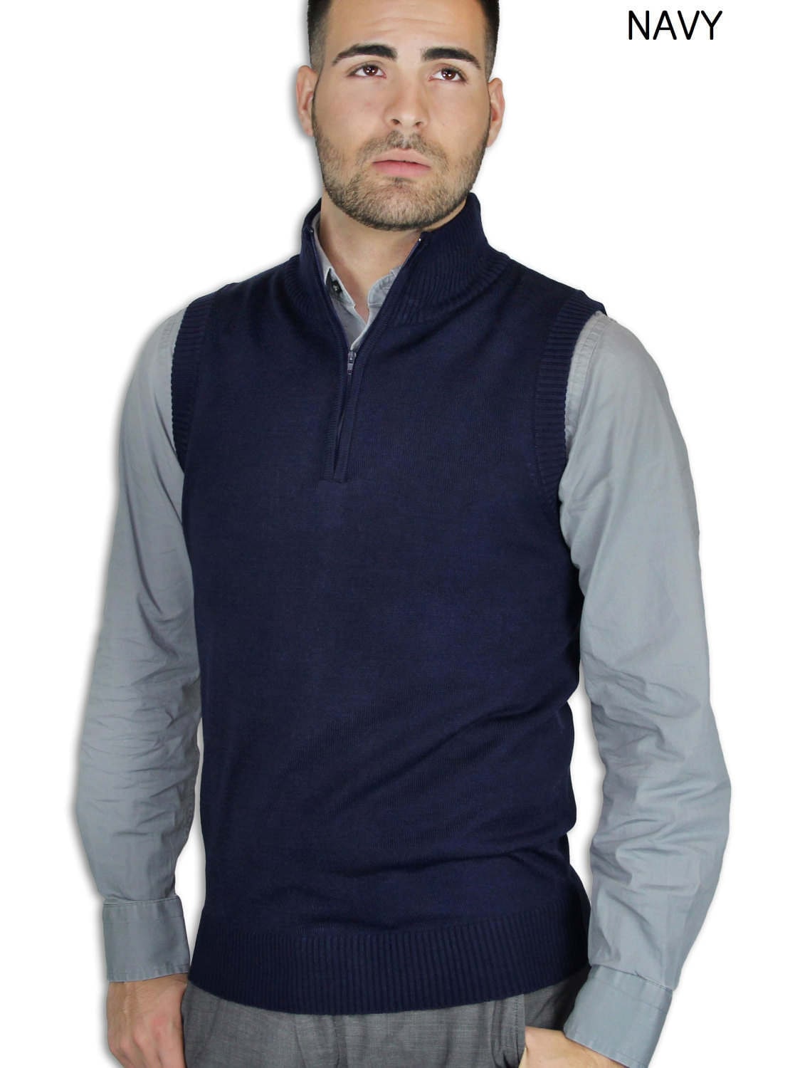 Mens half zip sweater vest online