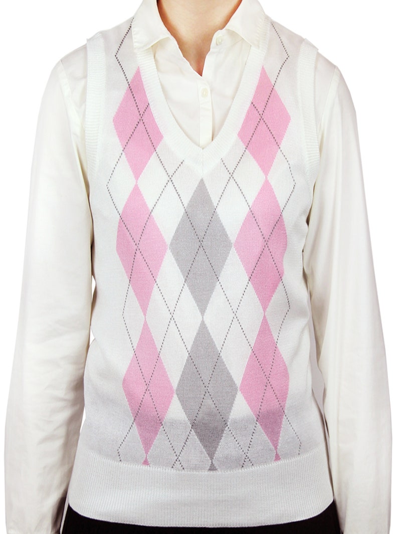 Ladies Argyle Sweater Vest Etsy Australia