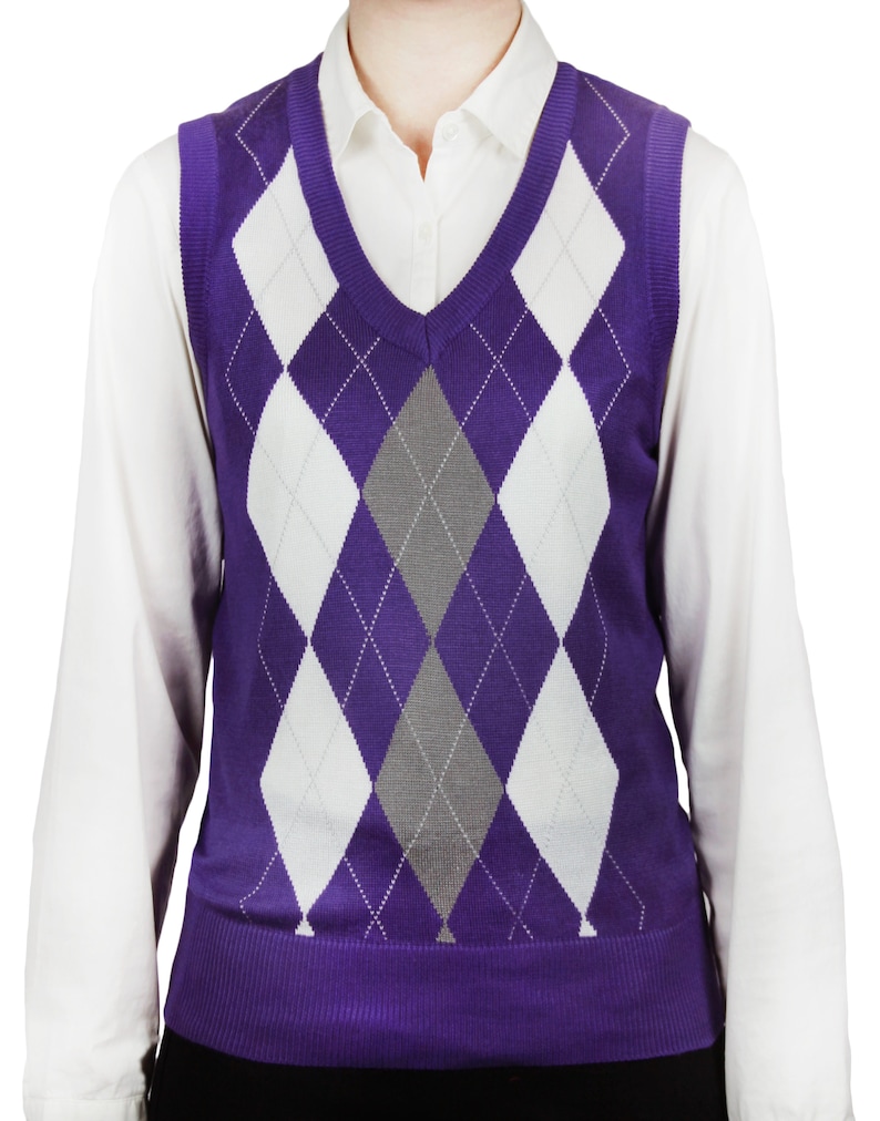 Ladies Argyle Sweater Vest - Etsy