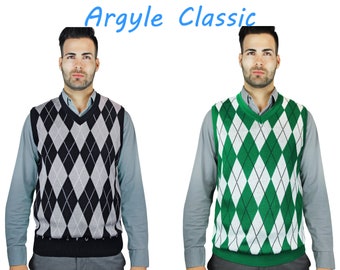 Men's Jacuard Argyle Sweater Vest