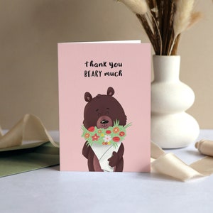 Merci ours mignon de Zazzle.be Liste d'envies Vous avez des idées ? Jolie carte de jeu de mots drôle A6