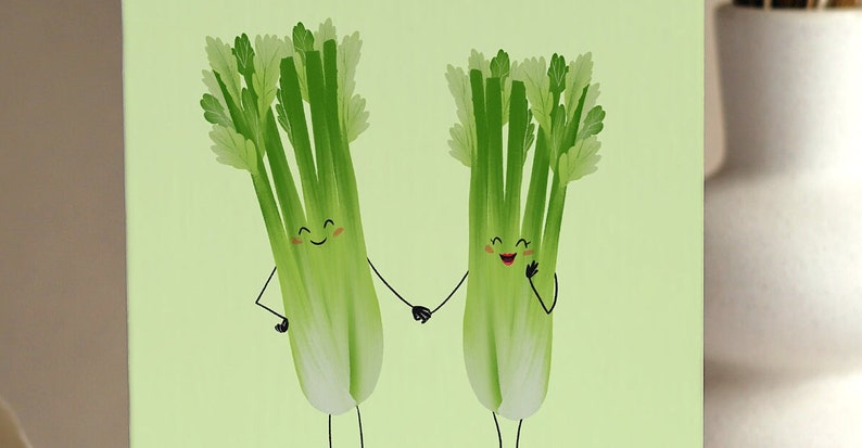 Anniversary Card Celery Cute Funny Pun Love Husband Wife Boyfriend Girlfriend A6 image 5