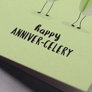 Anniversary Card Celery Cute Funny Pun Love Husband Wife Boyfriend Girlfriend A6 image 6