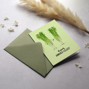 Anniversary Card Celery Cute Funny Pun Love Husband Wife Boyfriend Girlfriend A6 image 4