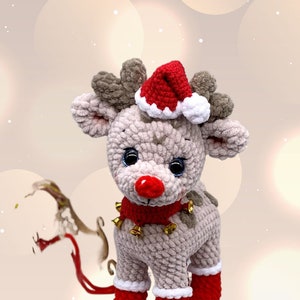 Crochet PATTERN - Reindeer Amigurumi Pattern - Soft Toy - Winter Christmas - Plushie Pattern - Christmas Reindeer Crochet Pattern