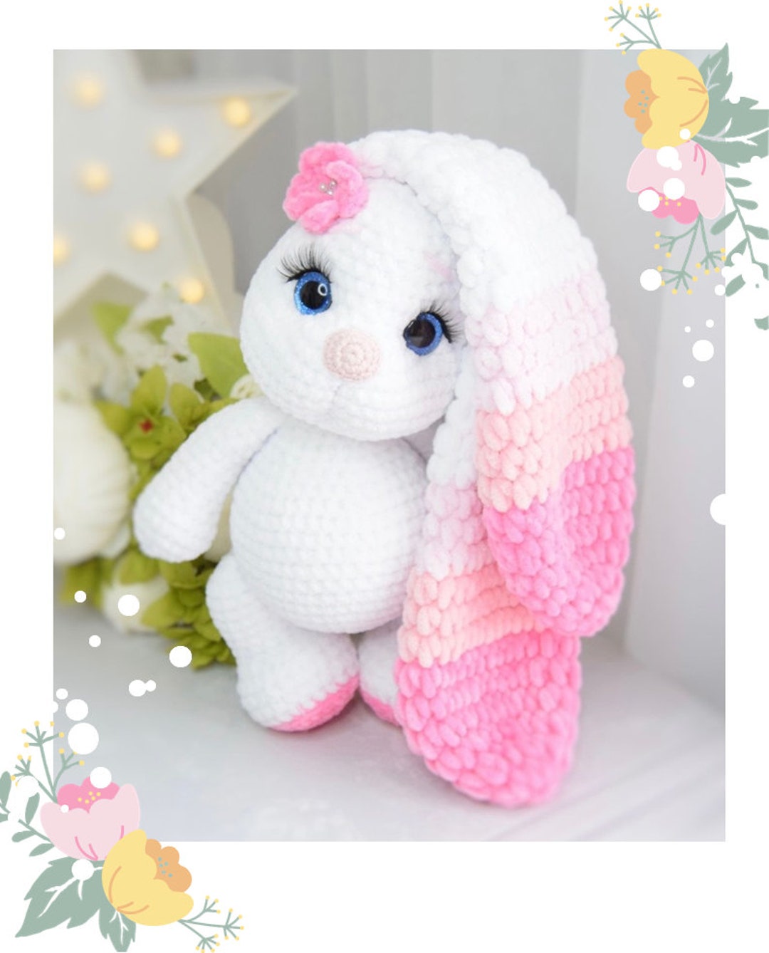 Bunny Crochet Pattern - Amigurumi Crochet Pattern - Plush Bunny Crochet ...