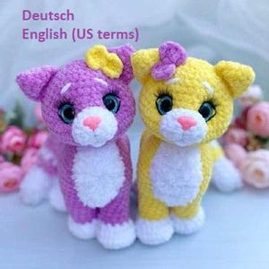 Cat crochet pattern, amigurumi cat pattern, crochet cute cat, amigurumi kitten pattern, Amigurumi Katze, Häkelanleitung Katze Deutsch