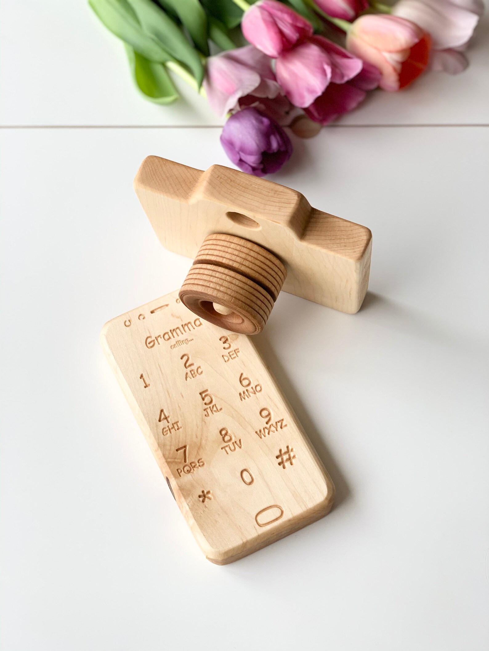 Wooden Toy Phone Personalized Phone Toy Play Phone Wooden Etsy