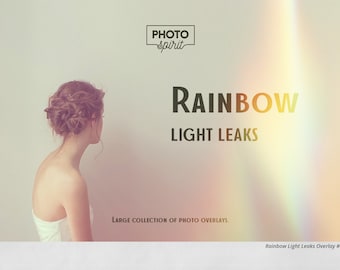 Rainbow Light Leaks fotoöverlägg: Prismaeffekter (JPG)