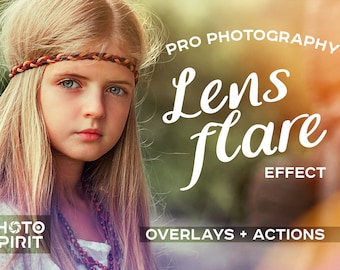 Pro Photography Lens Flare Effect Overlays Photoshop Actions, Light Effects, Photo Collection, Design, Style, Texture Pack Download