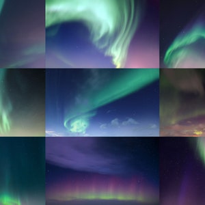 Northern Lights Aurora Borealis Sky Replacement - Northern Lights Effect, Aurora Borealis Overlays, Northern Lights Sky, Sky Effect.