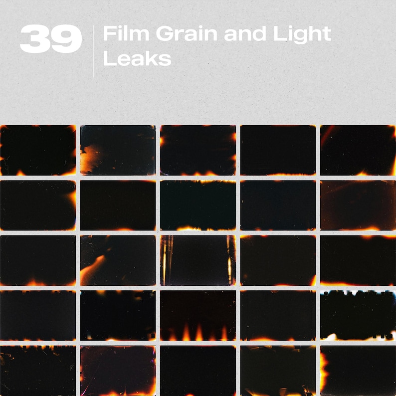 Film Grain & Light Leak Photo Overlays, 39 Jpgs (digital Download) - Etsy