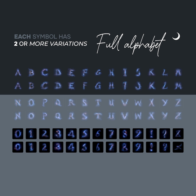 Nebula Letter Overlays: Cosmic Alphabet Text Effects (digital Download ...