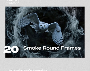 Smoke Round Frames Photo Overlay Effects - Transform Your Photos with a Touch of Magic, Adobe Photoshop Actions, Style, Photo Design