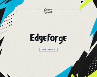 Edgeforge Angular Action Display Font for esports, games, tech branding, posters