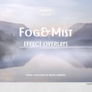 Fog&Mist Effect Overlays with action for Photoshop. Haze texture, photo design, style, art.