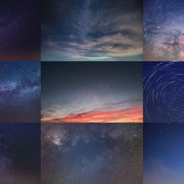 Starry Sky Replacement Pack for Adobe Photoshop - Starry Sky Effect, Starry Effect, Starry Overlays, Sky Effect.