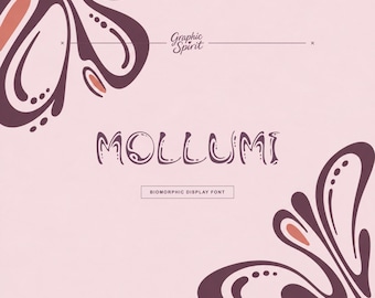 Mollumi Biomorphic Contour Display Font for beauty branding, editorial layouts, packaging, posters