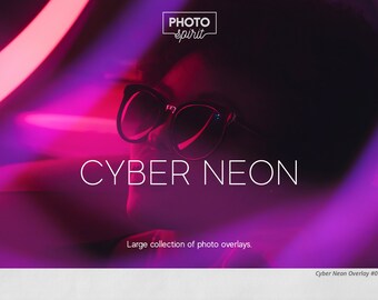 Cyber Neon Photo Overlays: Pink Light Leaks, Photoshop Actions